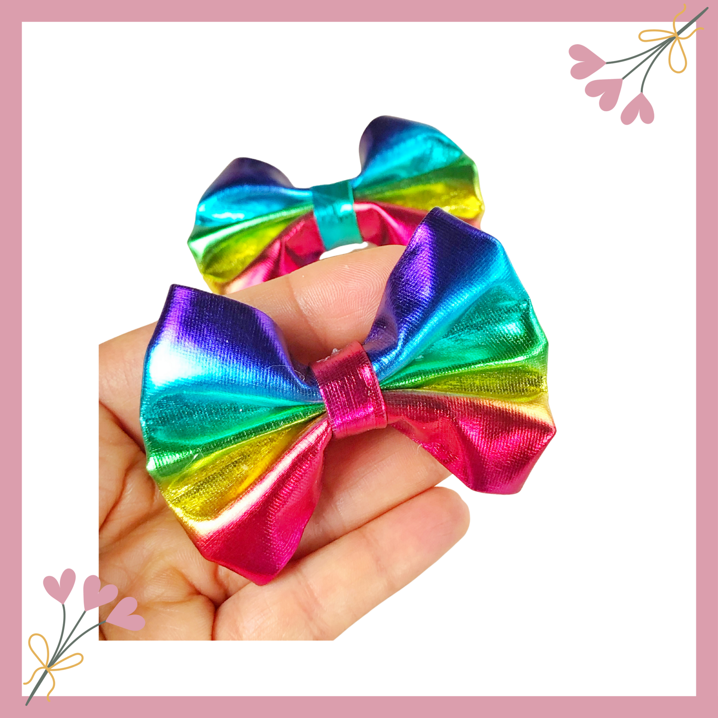 Metallic Pair of Bows – Pairs of Mini Multicolor Metallic Bows