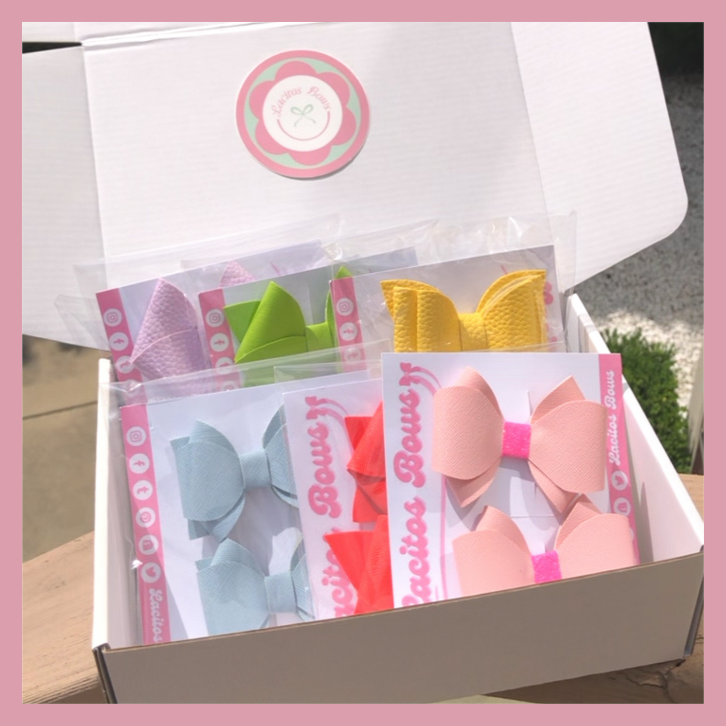 Assorted Bow Gift Box | Set of 6 Colorful Handmade Hair Bows | Birthday Gift for Girls.