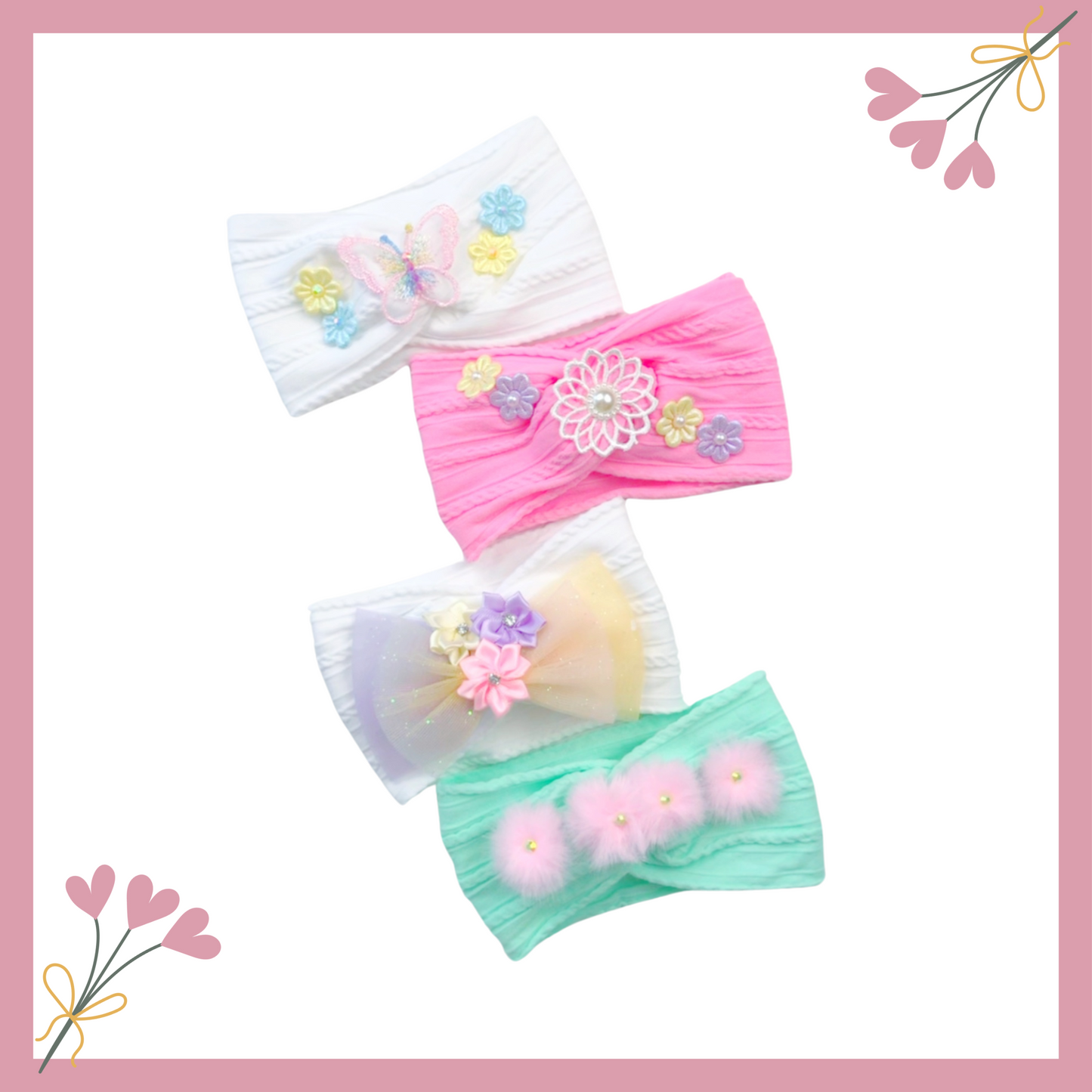 Newborn Headband | Soft Nylon Head Wraps | Soft Baby Headbands