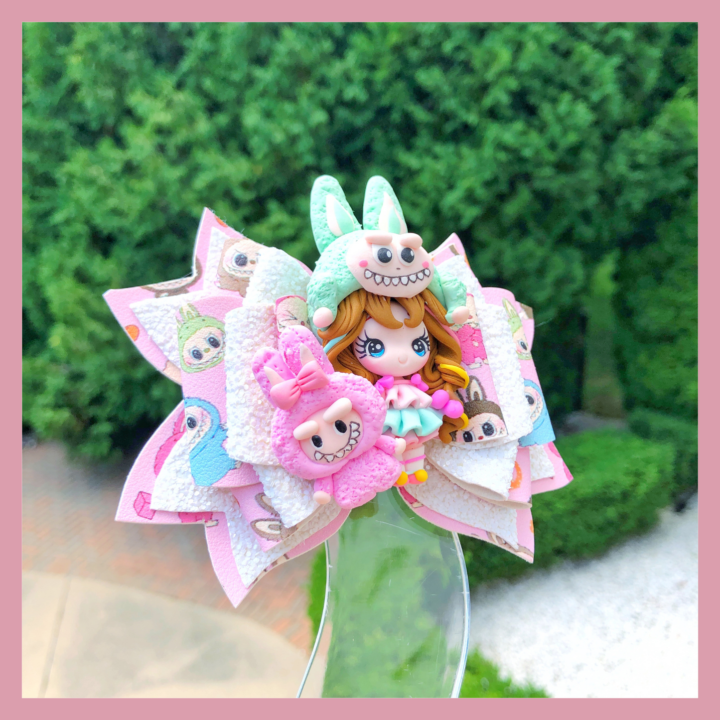 Labubu Inspired Hair Bow