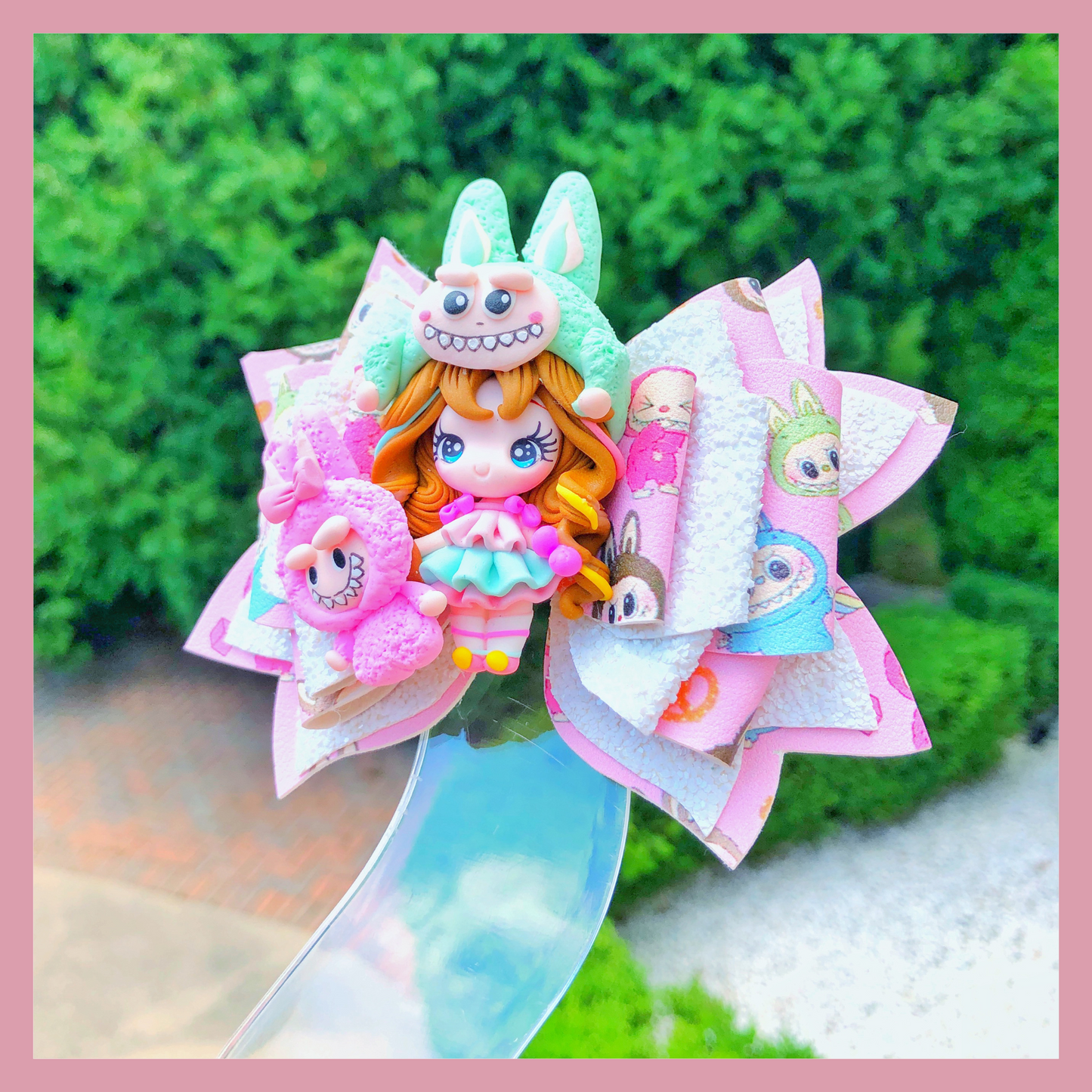 Labubu Inspired Hair Bow
