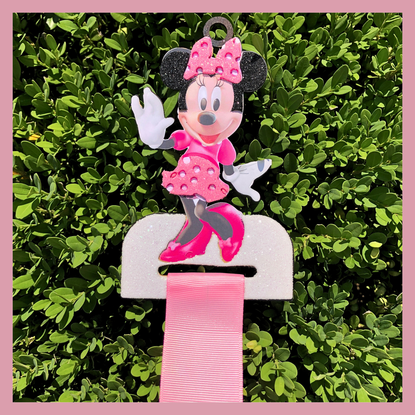 Pink Minnie Mouse Hair Bow Holder – Minnie Hair Bow Organizer for Girls – Customizable.