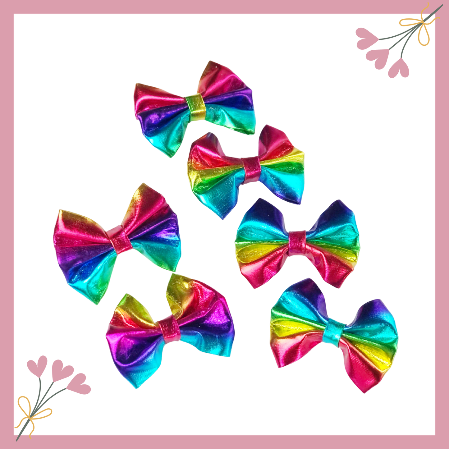 Metallic Pair of Bows – Pairs of Mini Multicolor Metallic Bows