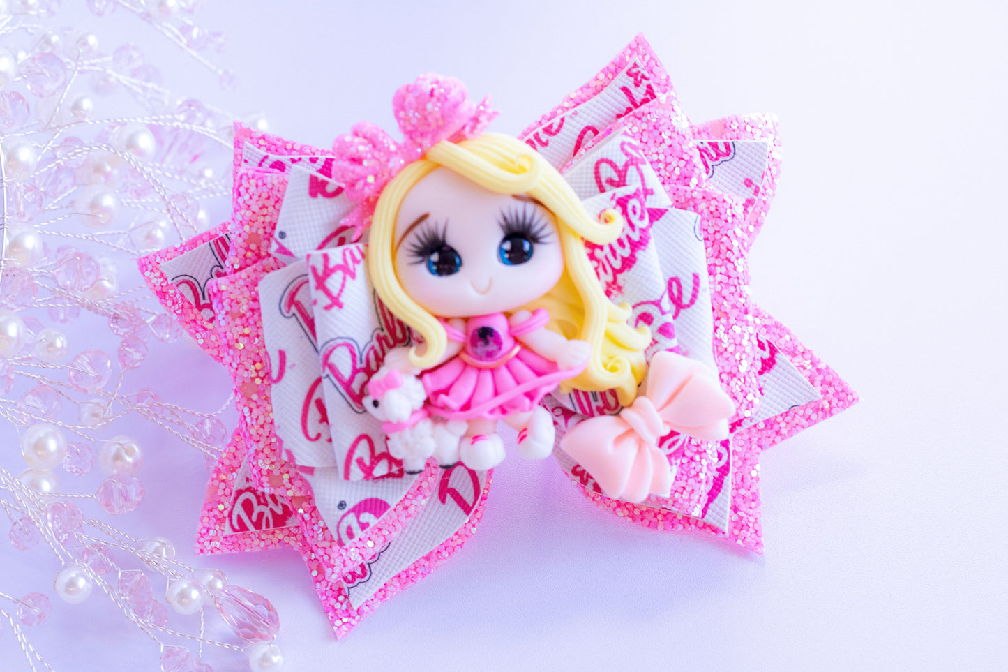 Stylish girl bow with Barbie