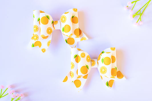 Fruit vinyl bow clips