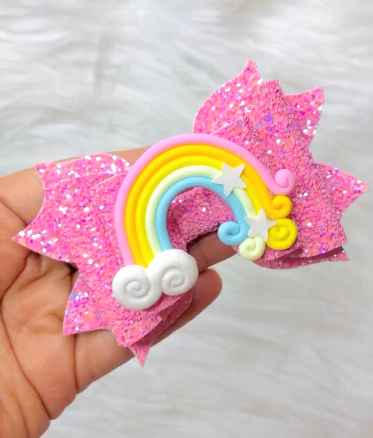 Green vinyl bow with cloud