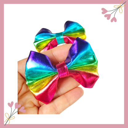 Metallic Pair of Bows – Pairs of Mini Multicolor Metallic Bows