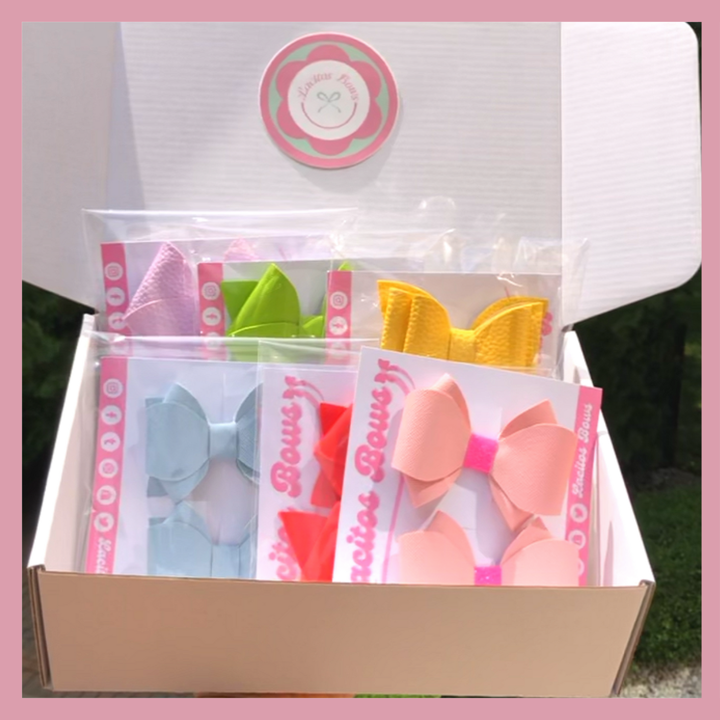 Assorted Bow Gift Box | Set of 6 Colorful Handmade Hair Bows | Birthday Gift for Girls.