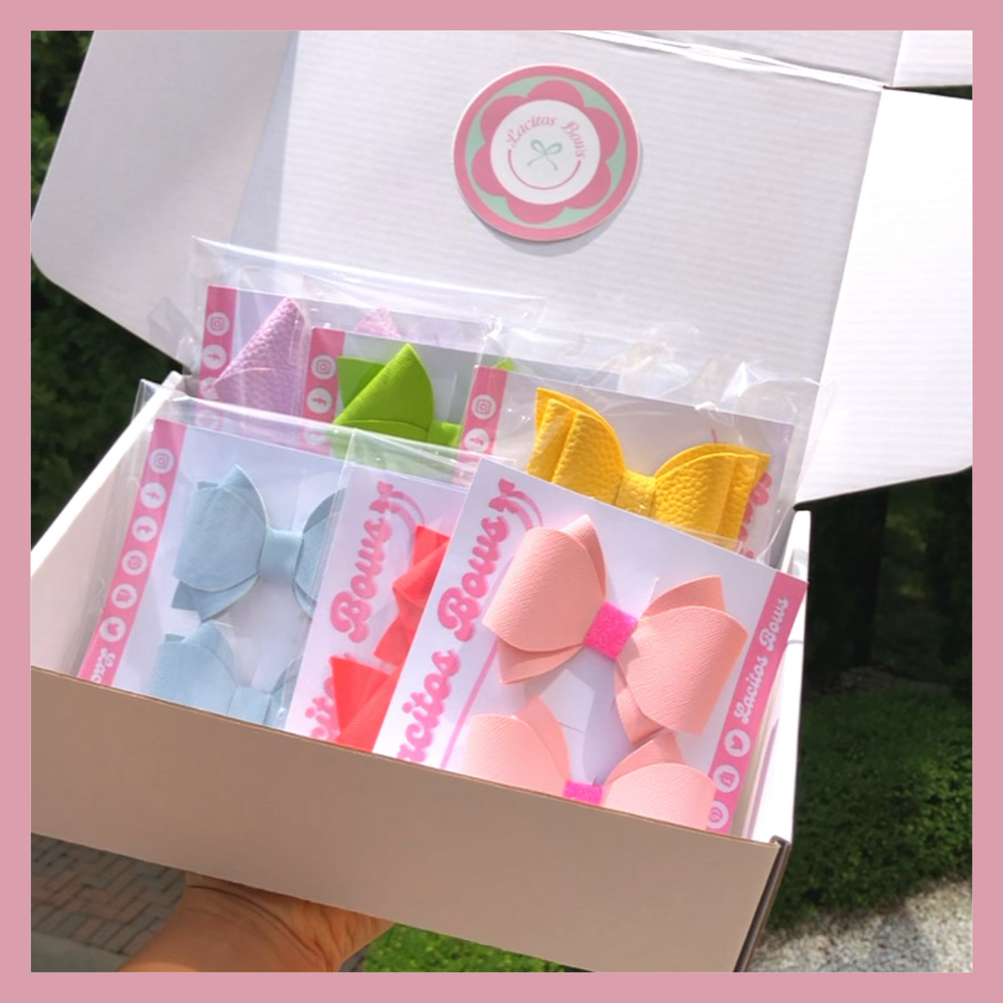 Assorted Bow Gift Box | Set of 6 Colorful Handmade Hair Bows | Birthday Gift for Girls.