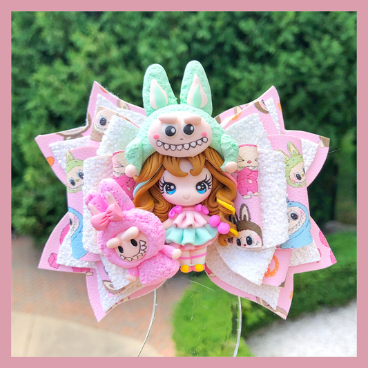 Labubu Inspired Hair Bow