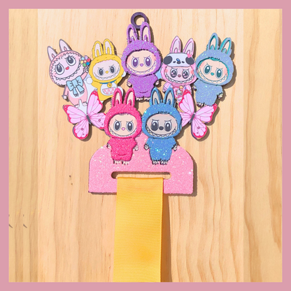 Labubu Hair Bow Holder – Kawaii Bunny Hair Bow Holder – Customizable Organizer for Girls