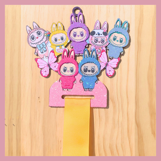 Labubu Hair Bow Holder – Kawaii Bunny Hair Bow Holder – Customizable Organizer for Girls