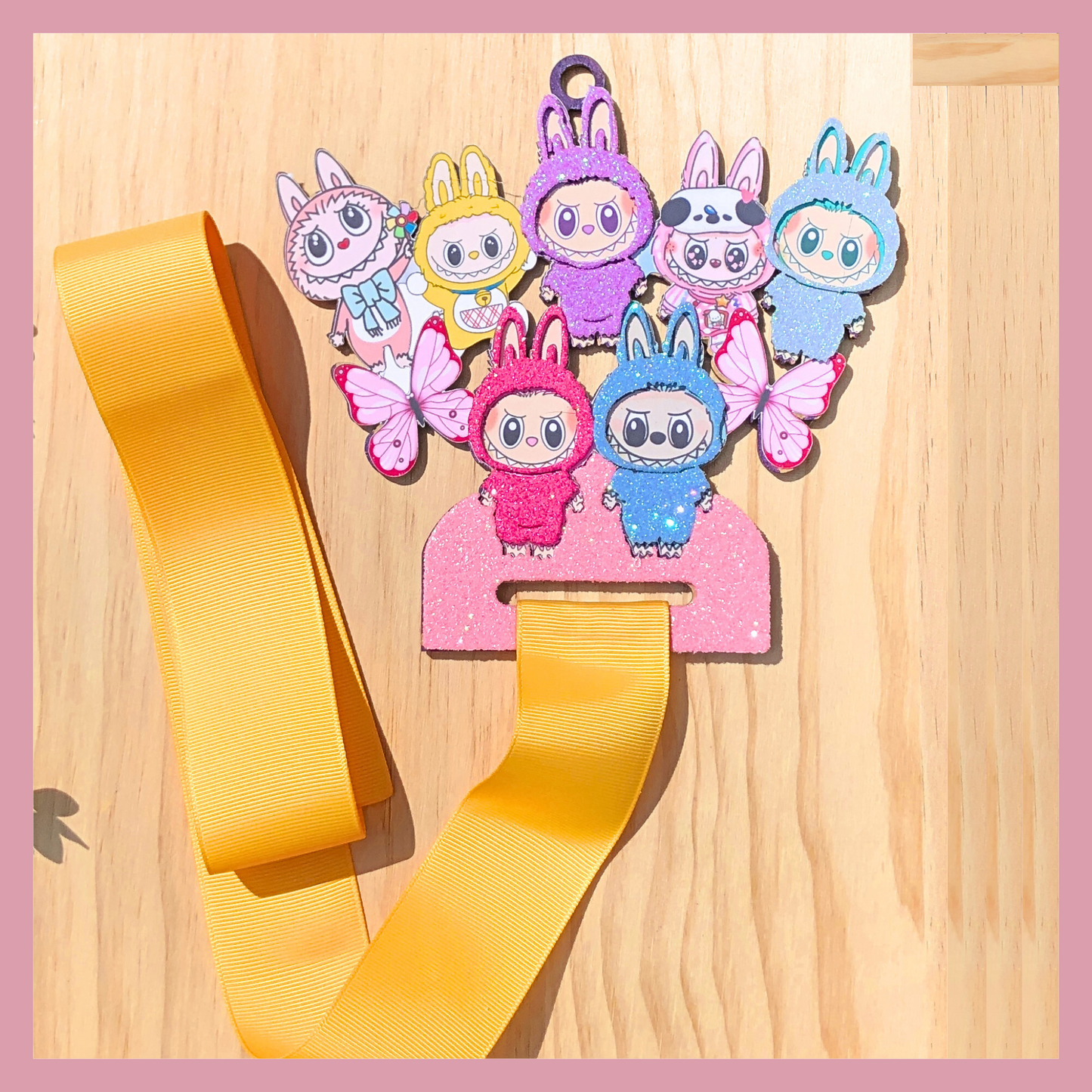 Labubu Hair Bow Holder – Kawaii Bunny Hair Bow Holder – Customizable Organizer for Girls