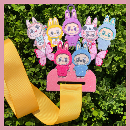 Labubu Hair Bow Holder – Kawaii Bunny Hair Bow Holder – Customizable Organizer for Girls