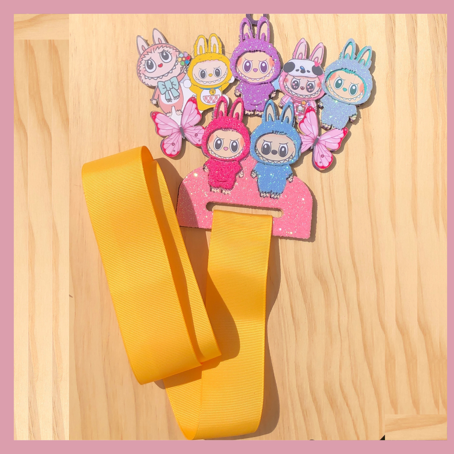 Labubu Hair Bow Holder – Kawaii Bunny Hair Bow Holder – Customizable Organizer for Girls