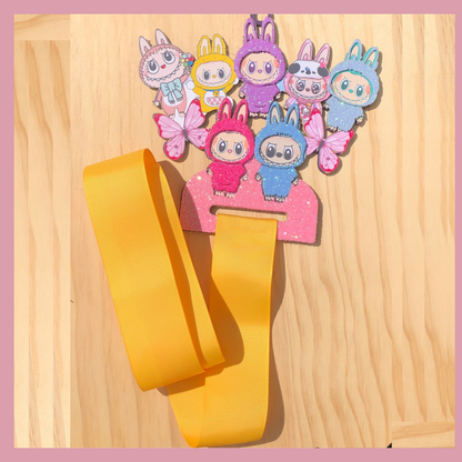 Labubu Hair Bow Holder – Kawaii Bunny Hair Bow Holder – Customizable Organizer for Girls