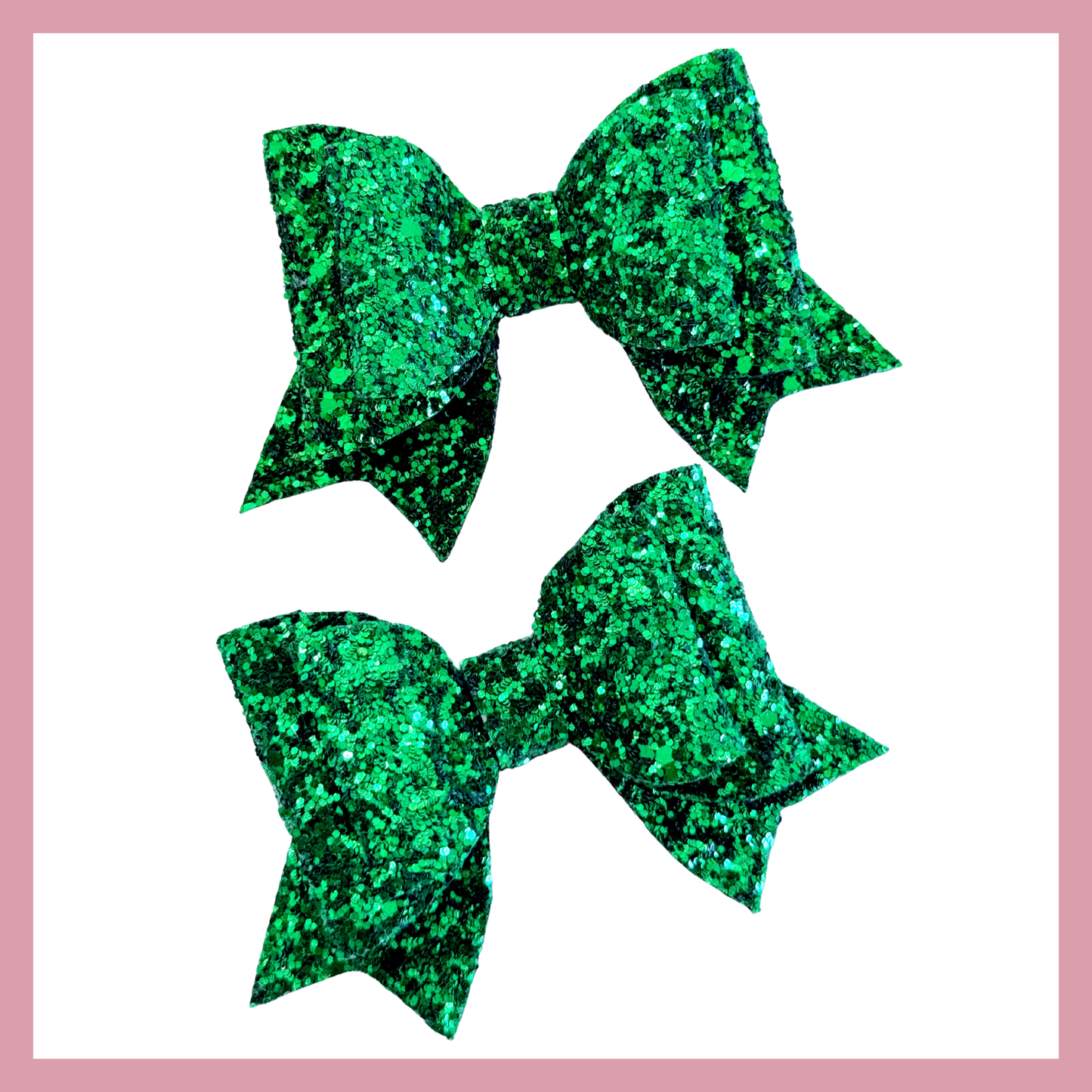 Set of two Green Christmas Hair Bow