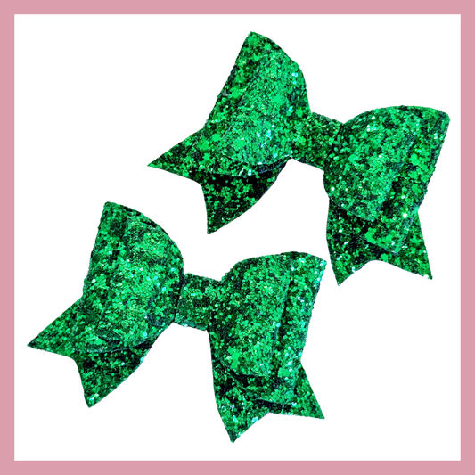 Set of two Green Christmas Hair Bow