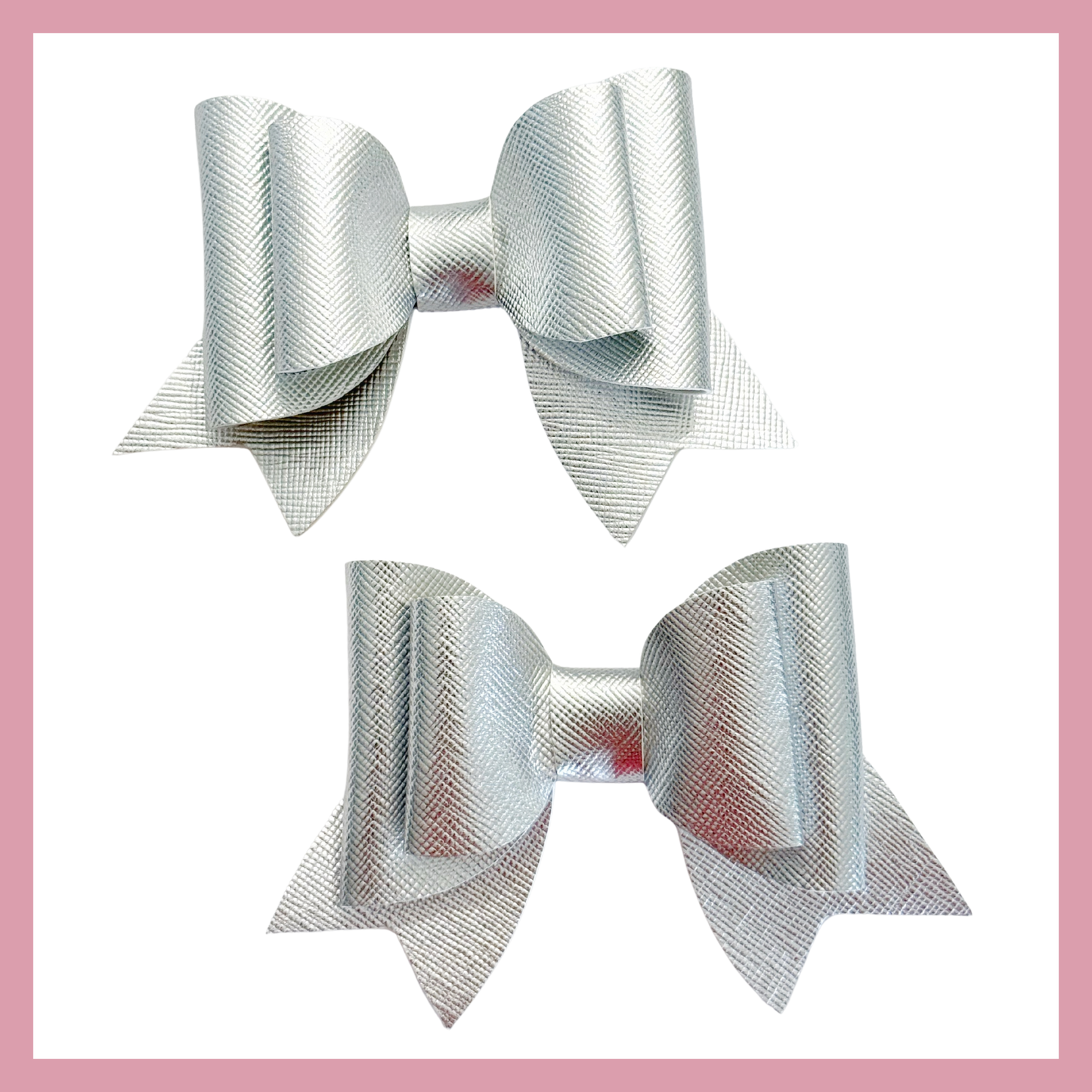 Set of two Silver Christmas Hair Bow
