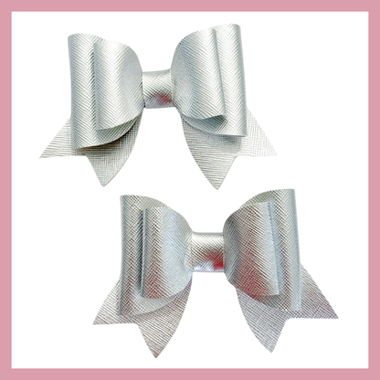 Set of two Silver Christmas Hair Bow
