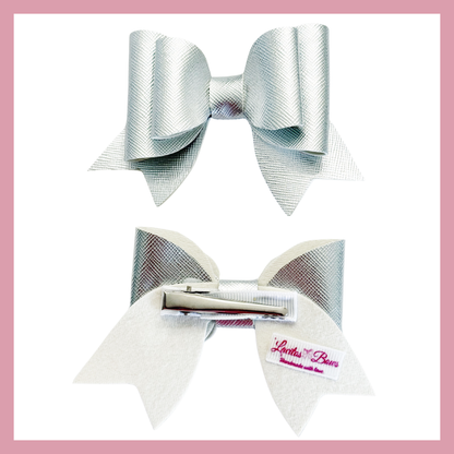Set of two Silver Christmas Hair Bow