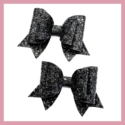 Set of two Black Christmas Hair Bow