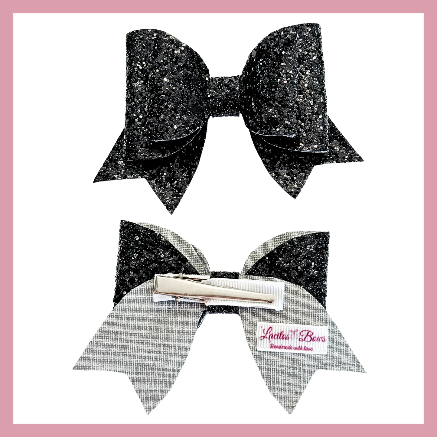 Set of two Black Christmas Hair Bow
