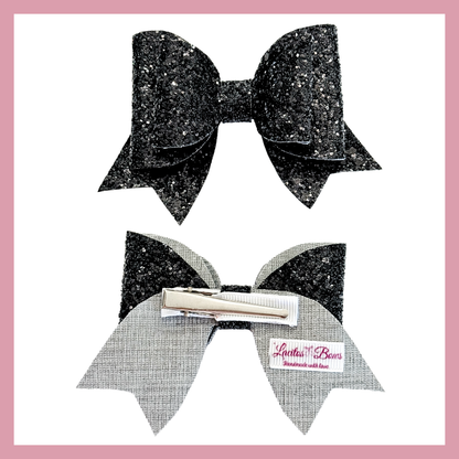 Set of two Black Christmas Hair Bow