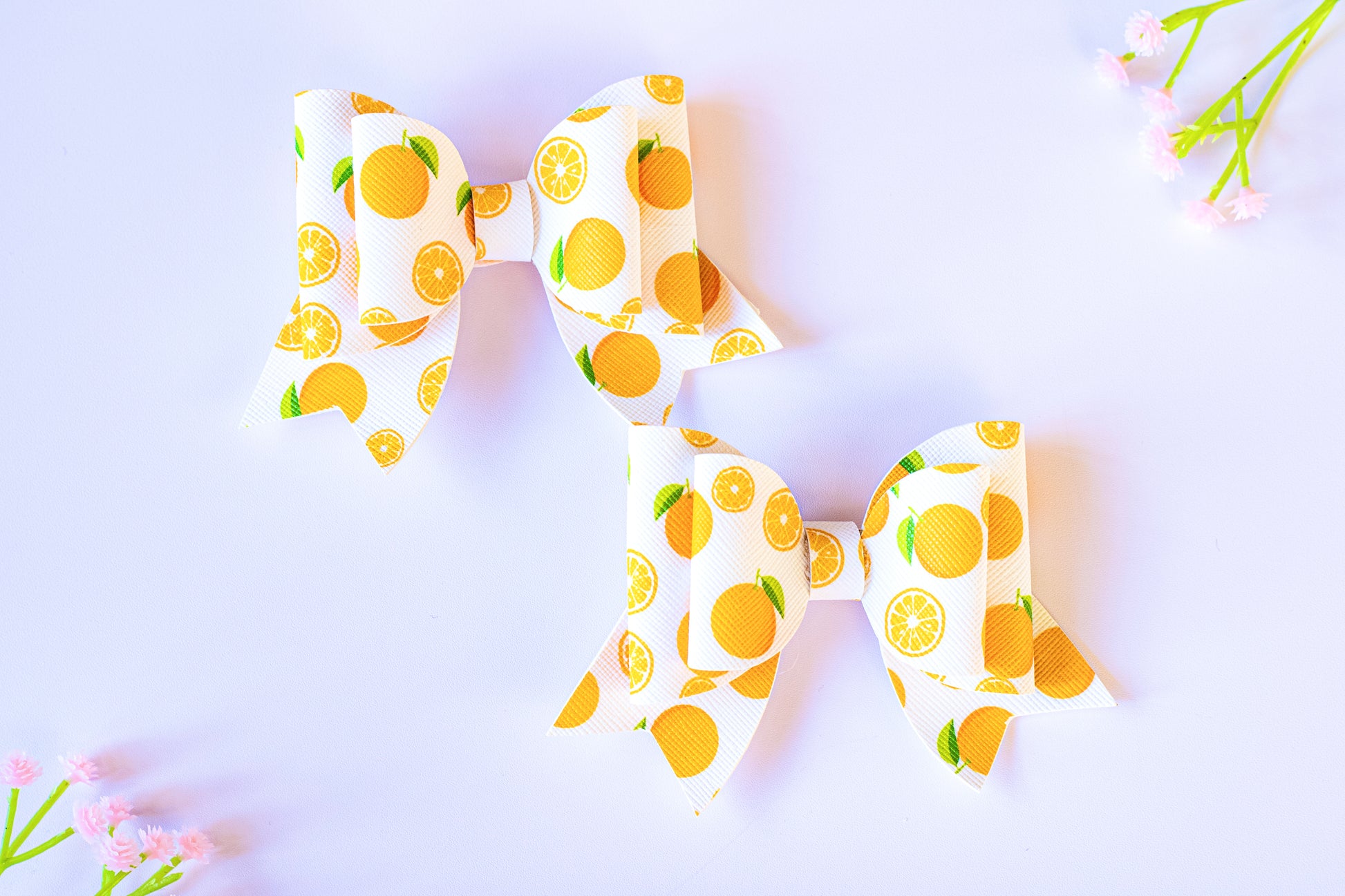 Fruit vinyl bow clips