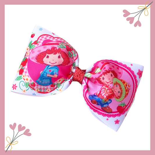 Strawberry Shortcake Hair Bow - Strawberry Girl Hair Bow.